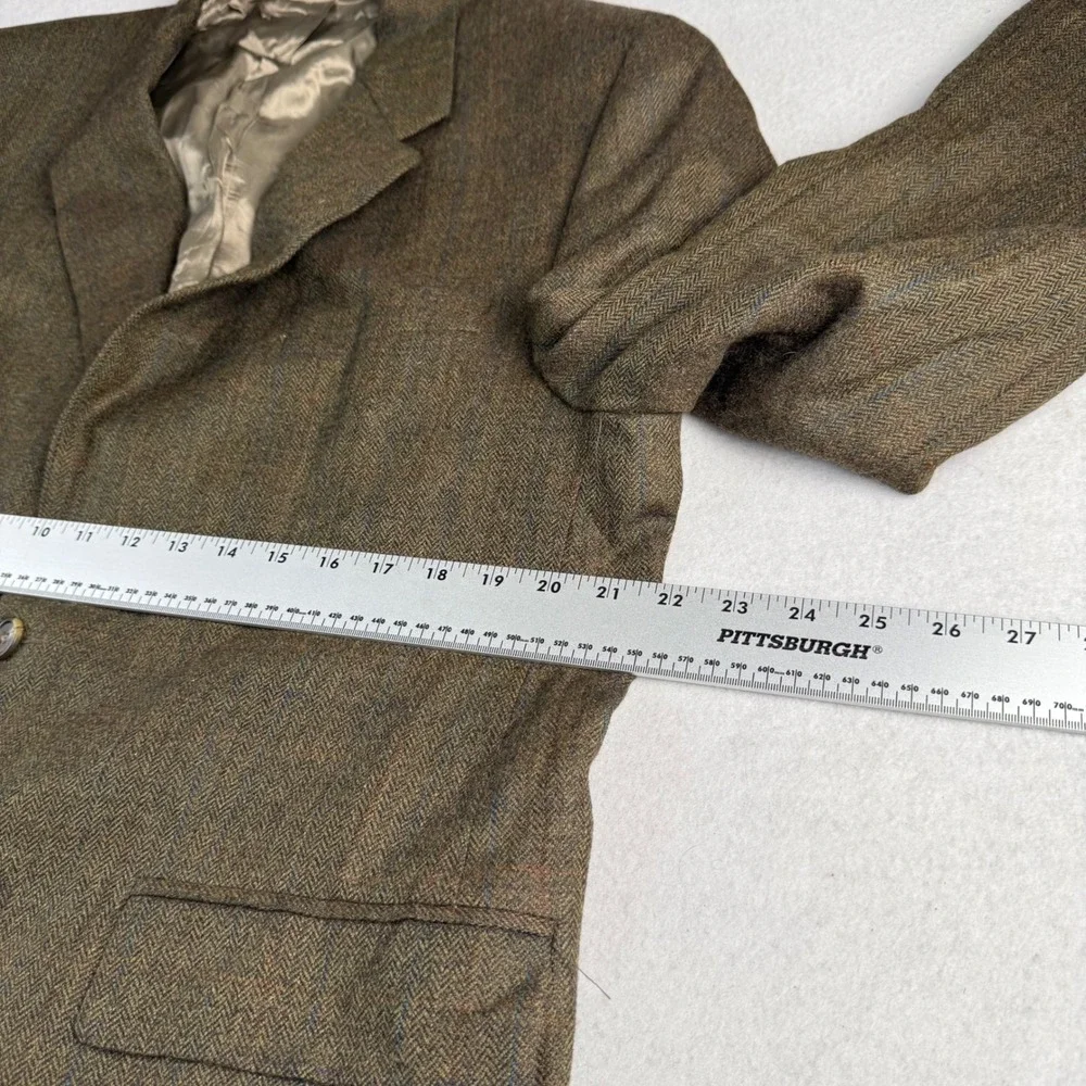 Chaps Ralph Lauren Mens Brown Herringbone Lambswool Blazer Sport Coat Canada